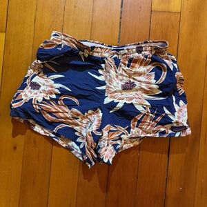 Patagonia Navy and Orange Floral Baggies